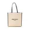 Jimmy Choo Canvas Leather Tote Bag In White