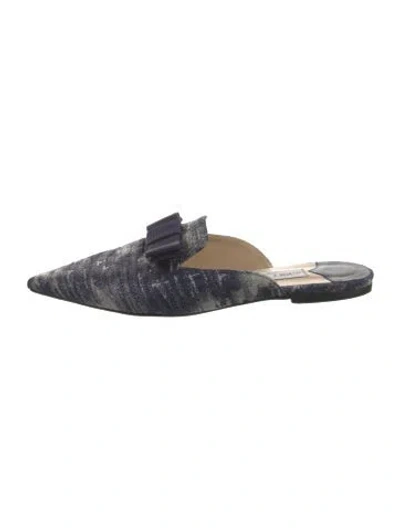 Pre-owned Jimmy Choo Canvas Printed Mules In Blue
