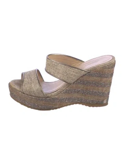 Pre-owned Jimmy Choo Canvas Printed Mules In Multi