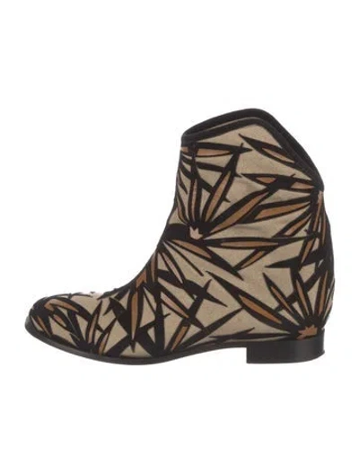 Pre-owned Jimmy Choo Canvas Printed Western Boots