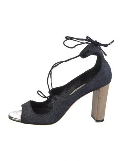 Pre-owned Jimmy Choo Canvas Sandals In Blue