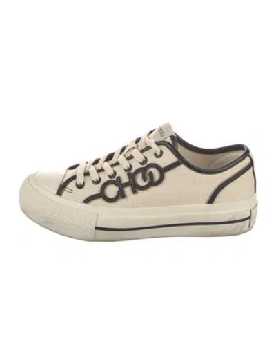 Pre-owned Jimmy Choo Canvas Sneakers In Neutral