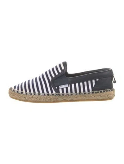 Pre-owned Jimmy Choo Canvas Striped Espadrilles In Blue