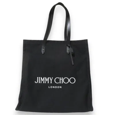 Pre-owned Jimmy Choo Canvas Tote Bag () In Black