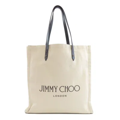 Pre-owned Jimmy Choo Canvas Tote Bag () In Sand