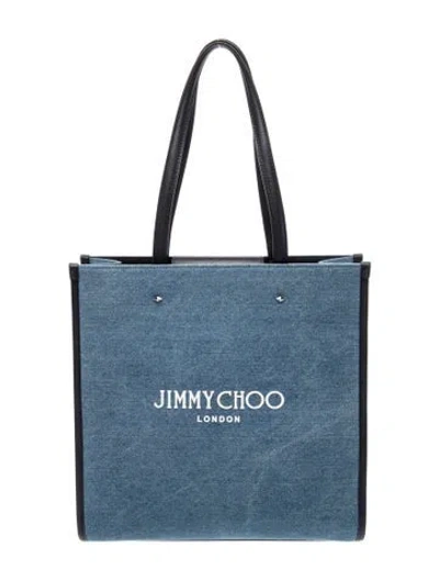 Pre-owned Jimmy Choo Canvas Tote In Blue