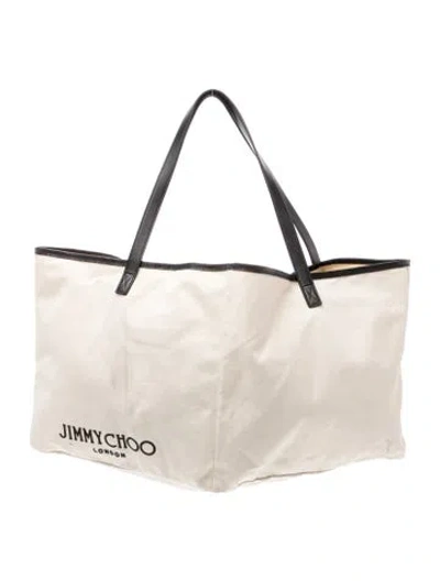 Pre-owned Jimmy Choo Canvas Tote In Neutral
