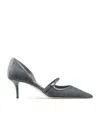 Jimmy Choo Carolyn Cotton Patent Pumps In Grey