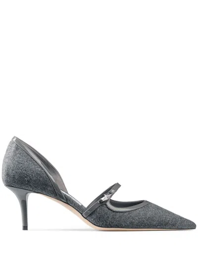 Jimmy Choo Carolyn Cotton Patent Pumps In Storm/storm