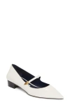 Jimmy Choo Carolyn Leather Mary Jane Flats In Latte/navy