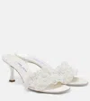 Jimmy Choo Cary 70 Faux Pearl-embellished Satin Mules