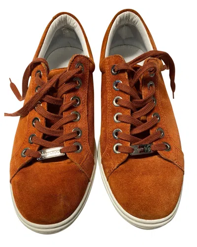 Jimmy Choo Cash Trainers In Brown Suede In Orange