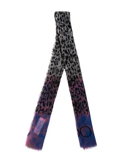 Pre-owned Jimmy Choo Cashmere Animal Print Scarf In Multi