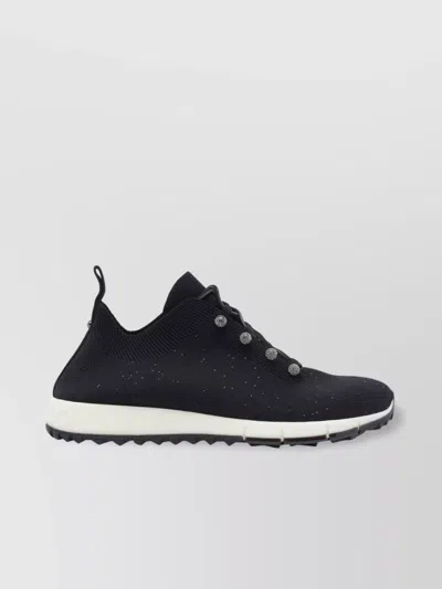 Jimmy Choo Cashmere Knit Sneakers Pearl Embellishments In Grey