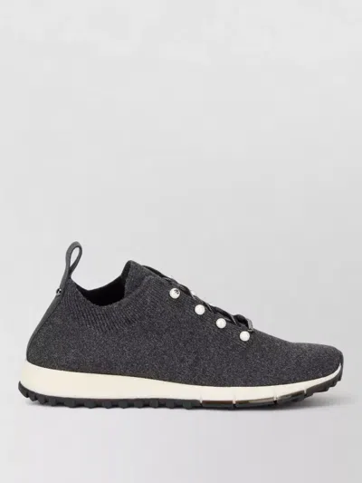 Jimmy Choo Cashmere Mesh Lace Up Sneakers Ankle In Gray