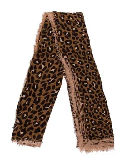 Pre-owned Jimmy Choo Cashmere Printed Scarf In Neutral