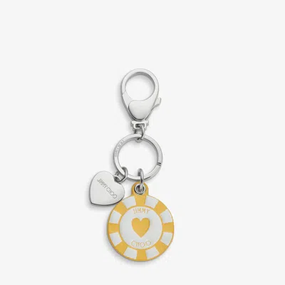 Jimmy Choo Casino Chip Charm In Sunbleach/white/silver