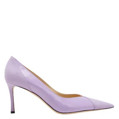 Jimmy Choo Cass 75 Mixed Leather Pumps In Purple