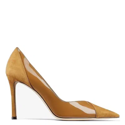 Jimmy Choo Cass 75 Suede And Patent Pumps In Multi