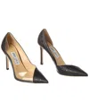 Jimmy Choo Cass 95 Leather & Vinyl Pump In Black