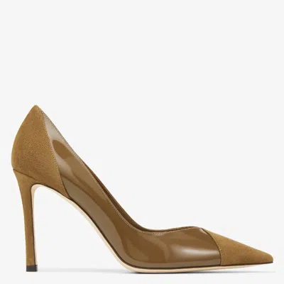Jimmy Choo Cass 95 Pointed-toe Pumps In Brown