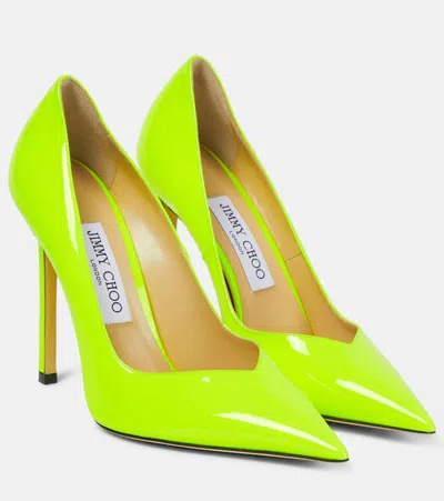 Jimmy Choo Casse 100 Patent Leather Pumps In Bright Yellow