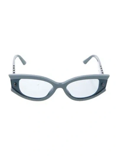 Pre-owned Jimmy Choo Cat-eye Clear Sunglasses In Blue