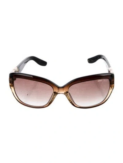 Pre-owned Jimmy Choo Cat-eye Gradient Sunglasses In Black