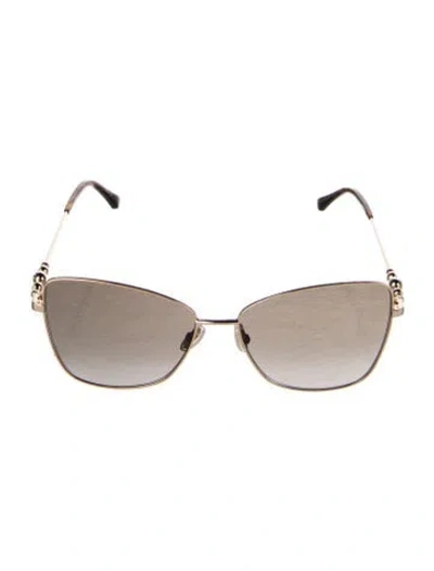 Pre-owned Jimmy Choo Cat-eye Gradient Sunglasses In Brown/gold