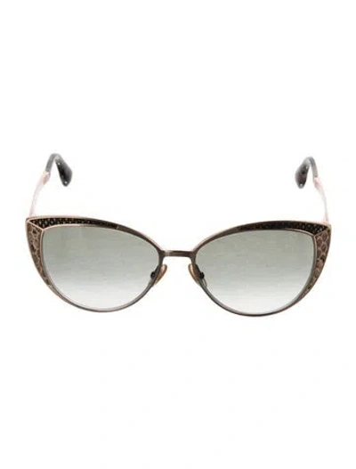 Pre-owned Jimmy Choo Cat-eye Gradient Sunglasses In Gold