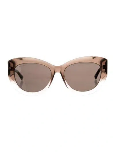 Pre-owned Jimmy Choo Cat-eye Tinted Sunglasses In Clear/neutrals