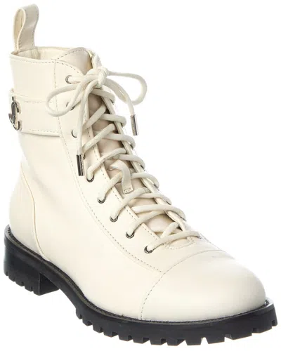Jimmy Choo Cayo Leather Boot In White