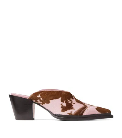 Jimmy Choo Cece 60 Leather Mules In Rose/cuoio