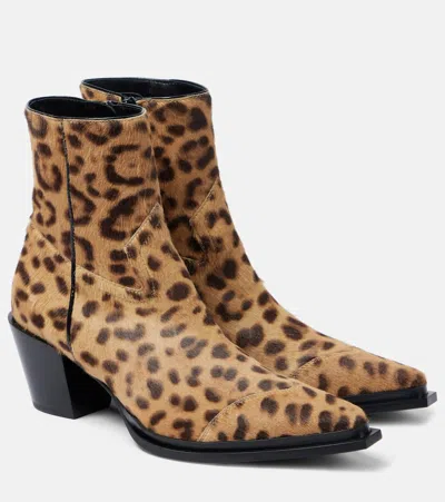JIMMY CHOO CECE 60 LEOPARD-PRINT CALF HAIR ANKLE BOOTS