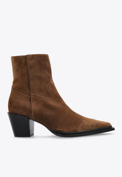 Jimmy Choo Cece 60 Suede Boots In Brown