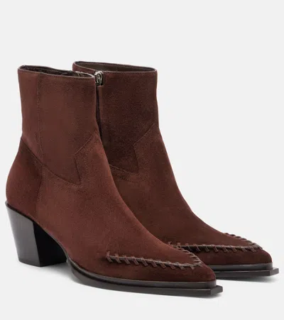 Jimmy Choo Cece 60 Suede Cowboy Boots In Brown