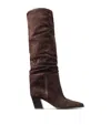 Jimmy Choo Hart Stitch 60 Suede Knee-high Boots In Brown