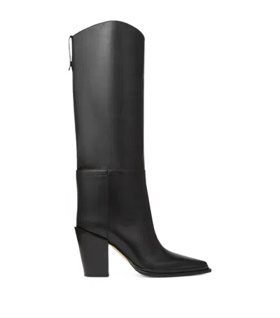 JIMMY CHOO CECE 80 LEATHER KNEE-HIGH BOOTS