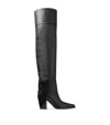 Jimmy Choo Loren 45 Leather Over-the-knee Boots In Black