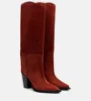 Jimmy Choo Cece 80 Suede Knee-high Boots In Orange