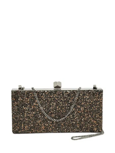 Pre-owned Jimmy Choo Celeste Glitter Clutch Bag In Black