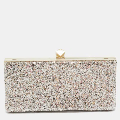 Pre-owned Jimmy Choo Celeste Pink Glitter Chain Clutch