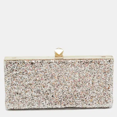 Jimmy Choo Celeste Pink Glitter Chain Clutch