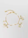 Jimmy Choo Chain Charm Bracelet Pearl Accents