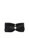Jimmy Choo Chain Strap Pearl Embellishment Clutch Bag In Black