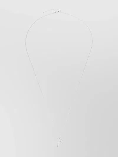 Jimmy Choo Chain Detail Diamond Pendant Necklace