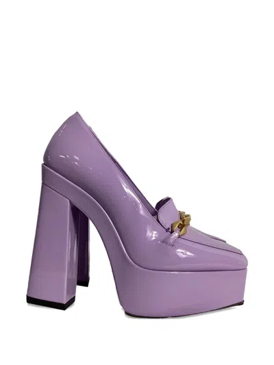 Pre-owned Jimmy Choo Chain-detail Platform Pumps In Purple