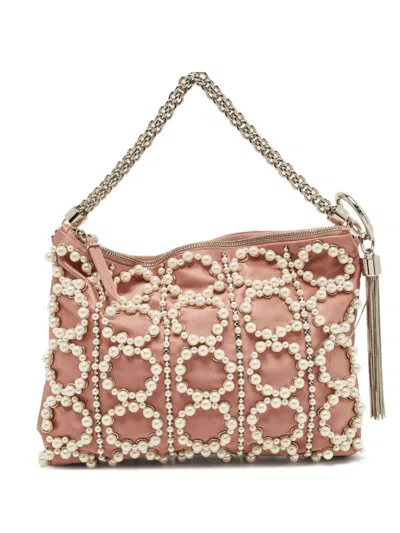 Pre-owned Jimmy Choo Chain-strap Embellished Satin Shoulder Bag