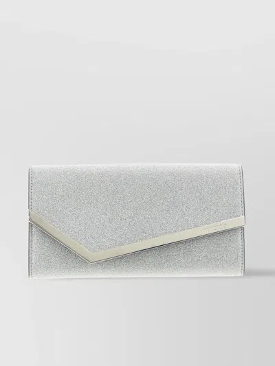JIMMY CHOO CHAIN STRAP ENVELOPE FLAP METALLIC CLUTCH