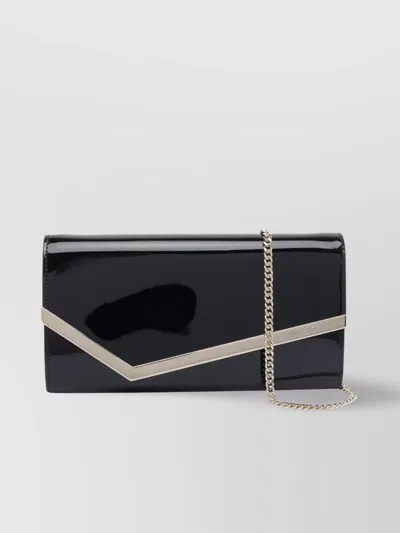 Jimmy Choo Chain Strap Metallic Accent Clutch Bag